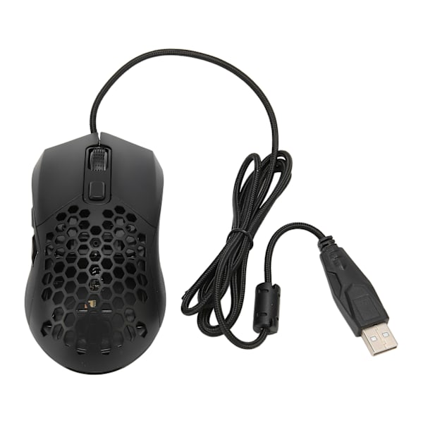 Wired Mouse Ergonomic RGB Backlit Adjustable DPI Programmable Keys 1.5m Cable Gaming Mouse for Gaming Office Study Black