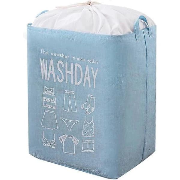 HA~Large Laundry Hamper, Quilt, Clothes, Toys and Sundries Storage Bag, Dustproof Drawstring Opening, Foldable