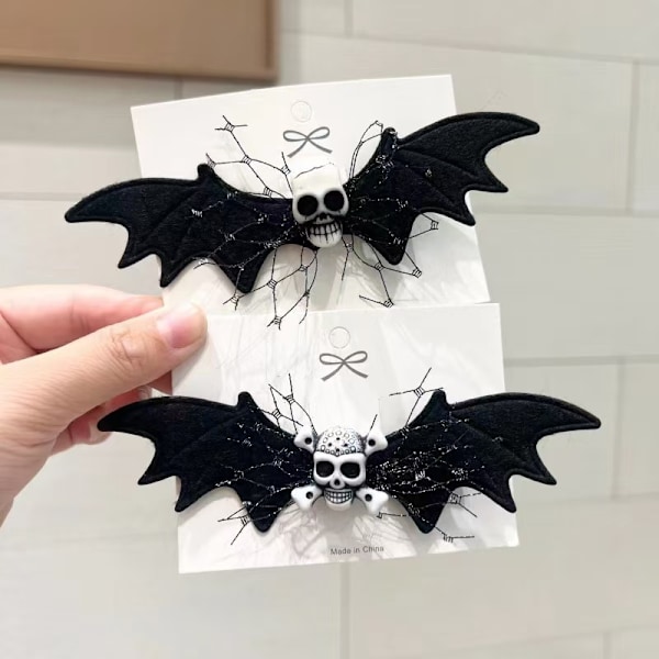 Hiuspinnit, 2 kpl Halloween-lepakkosiiven muotoisia, mustat hiusneulat juhliin ja cosplay-asuun, hiuspinnit naisille ja tytöille, hiuslisävarusteet