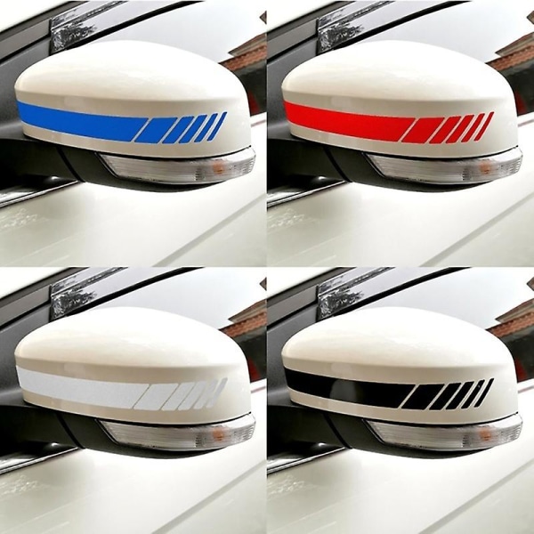 2 stk røde Bakspejl Stickers Bilstylning Kæledyrs Bilsticker Bakspejl Side Decal Stripe Biltilbehør Bilstickers