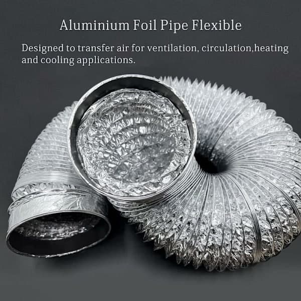 150 mm aluminiumventilationsrør til emhætte, kanalventilator (5 meter lang)