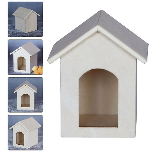 Miniatyyri Talo Malli Puinen Pieni Talo Koristeellinen Talo Malli Nukketalo Malli Beige 5.9X5.3CM Beige 5.9X5.3CM