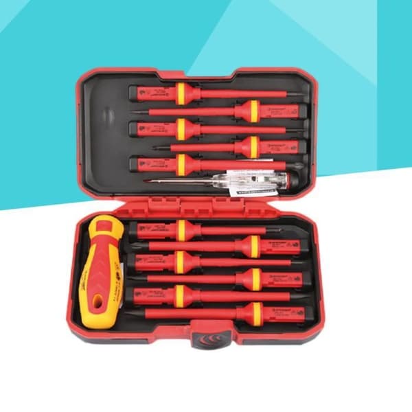 Insulated Screwdriver Set for Electricians - MINGMEI - 13 Pieces - 1000V Insulation - Plug-pull Bits - Multi-bit Set