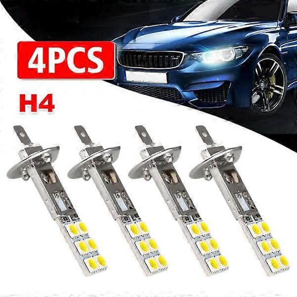 4X H1 6000K Super Vita LED-frontlyspærer Kit Tåkelys