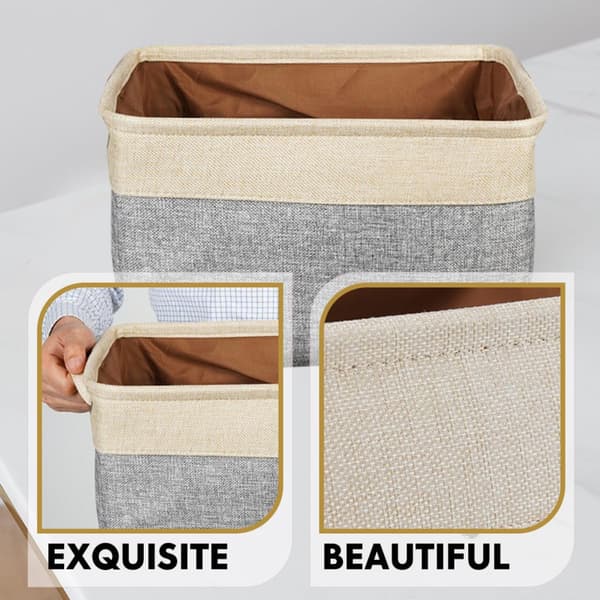 Laundry Basket Cotton and Linen Foldable Removable Simple Appearance Yellow Home Storage Box