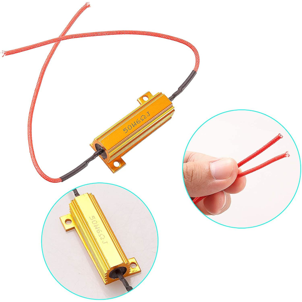 4 st 50W 6ohm LED-lastmotstånd LED-blinkresistor Blinkreläadapter Blinkfix Fel för LED-blinkljus LED-registreringsnummerljus DRL