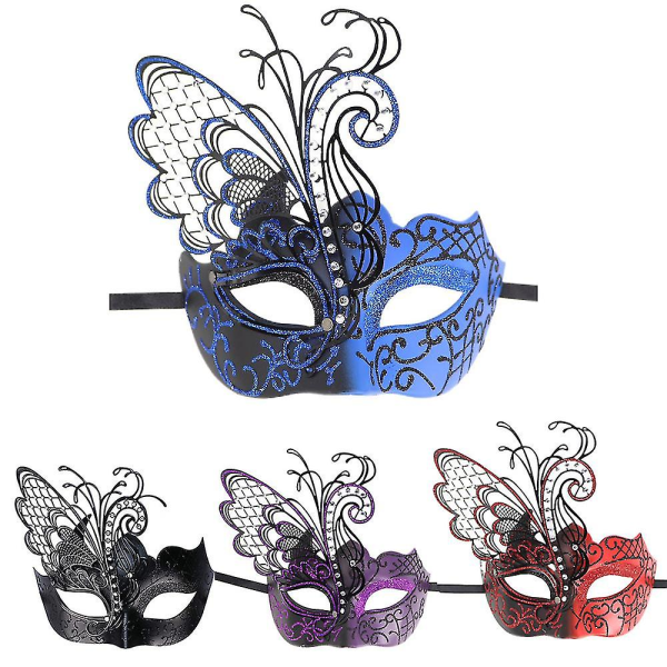 Påske Cosplay Maske Festkostyme Hodeplagg Metal Iron Butterfly Masquerade Mask Lilla