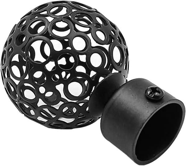 2-delte gardinstangsknopper til gardinstænger med en indvendig diameter på 28 mm - sort