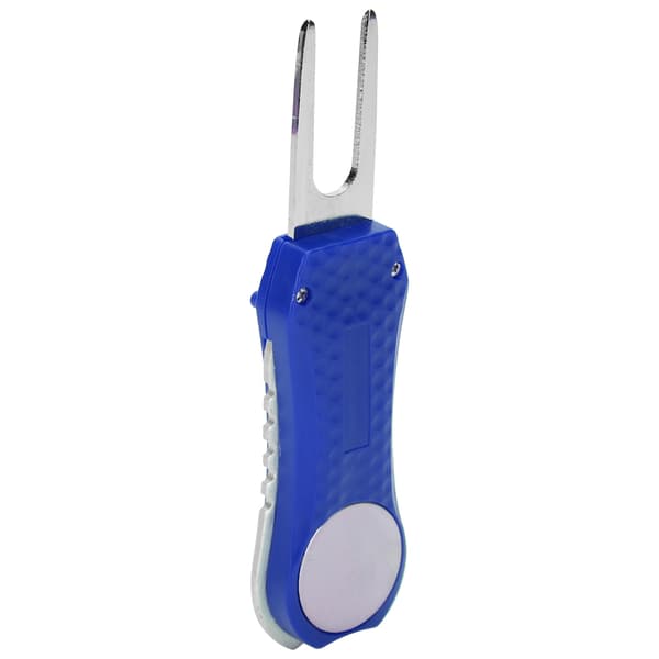 Golf Divot Repair Tool Spring Fork Green Cleaner Training Aid Blue