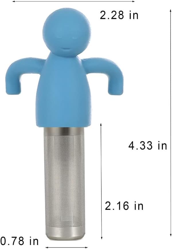 Te-infuser, søt løs te-sil, finmasket teballsil og diffusor i rustfritt stål med silikonlokk, for tekopper og krus.