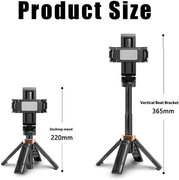 New Portable Selfie Stick, Mini Tripod, Reversible Flexible Mini Tripod, Selfie Stick with Remote Control