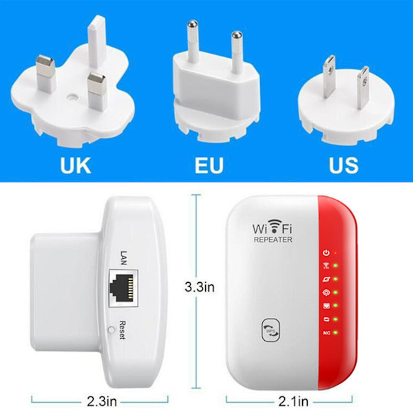 300 Mbps Mini Wifi-förstärkare Wifi-räckviddsförlängare Internetförstärkare Router Trådlös Repeater Amplifier Röd
