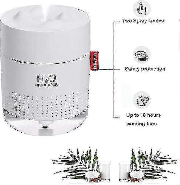 Plant Humidifier, Quiet Portable Humidifier, 500ml Silent Humidifier with Two Adjustable Mist Modes