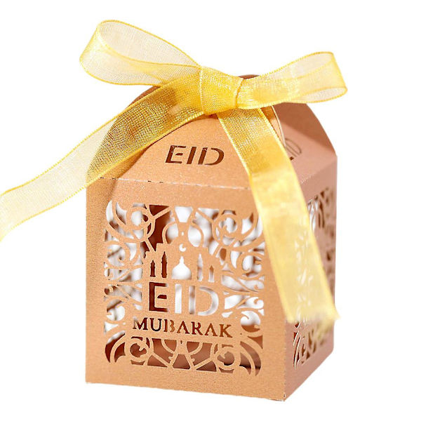 100 stk Godteriboks Hule Måne Ramadan Gaveboks Lykkelige Helligdager Forbruksvarer Bronse