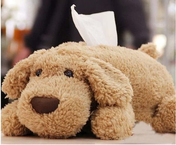 Home Office Dog Shaped Tissue Box (Coffee Brown)