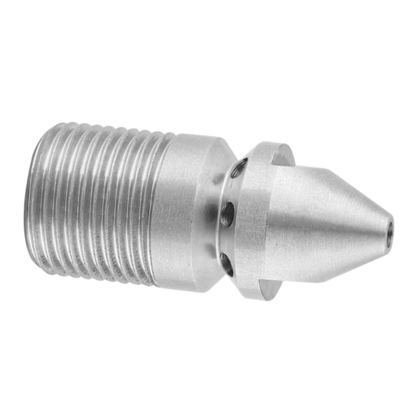 Silverfärgad avloppsrengöringsmunstycke, rengöringsmunstycke, 3/8-adaptermunstycken, högtryckstvättningsrör, avloppsrensningstillbehör