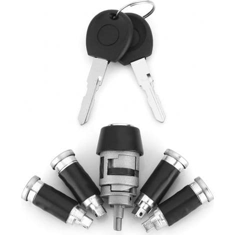 Ignition/Door Lock Set, Ignition Lock Cylinder and Key for Transporter T4 Caravelle 1990-2003 357905855B