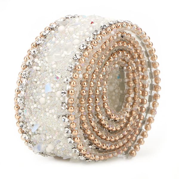 2,5 cm DIY Diamond Mesh Wrap Roll Crystal Rhinestone Chain Trim Ribbon Dekoration (#01)