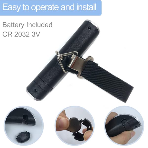 Digital luggage scale with handle and backlit LCD screen, portable suitcase scale, max weight 50 kg (912.8*3*3 cm)
