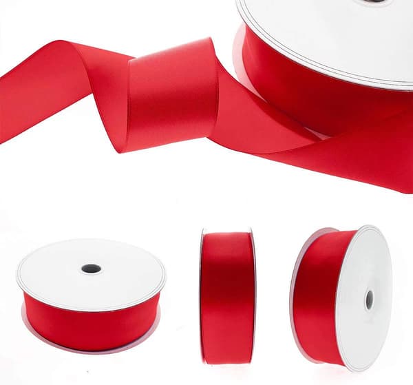 Double-Sided Satin Ribbon for Gift Wrapping and Crafts Red