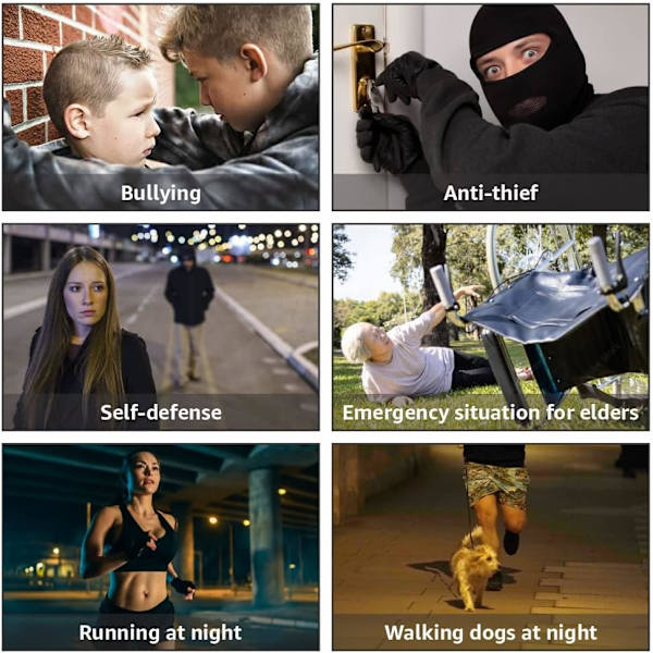 Henkilökohtainen hälytin - 3 kpl setti - Äärimmäisen kova! @130dB - Poliisin hyväksymä - Erittäin pitkä akun kesto