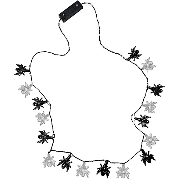 LED-halskjede - Lysende Halloween-glassanheng for kvinner og menn - Hengende skumle halskjeder for fest, rave, fe