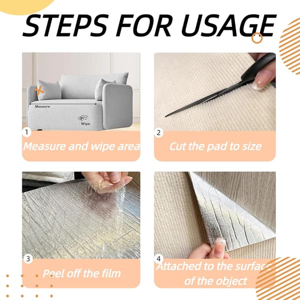 Cat Scratch Mat Self-Adhesive Furniture Protector for Sofas No Residue Brown Beige 3 Sheets 30x30 cm