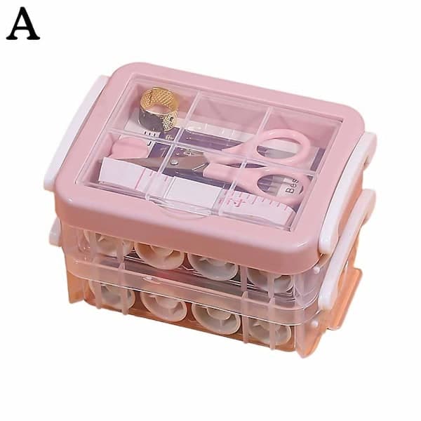 Sewing Kit Tools Storage Box Needle Thread Scissors Organizer Medicine Container