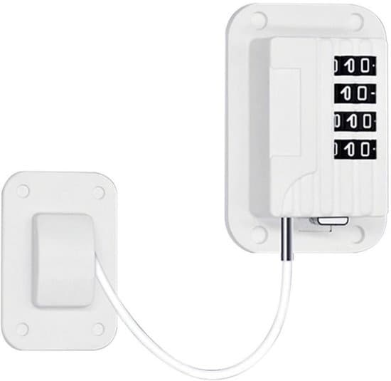 2 pieces - refrigerator lock - child safety lock - drawer lock - mini fridge lock with digital code - suitable for cabinets, drawers (white)