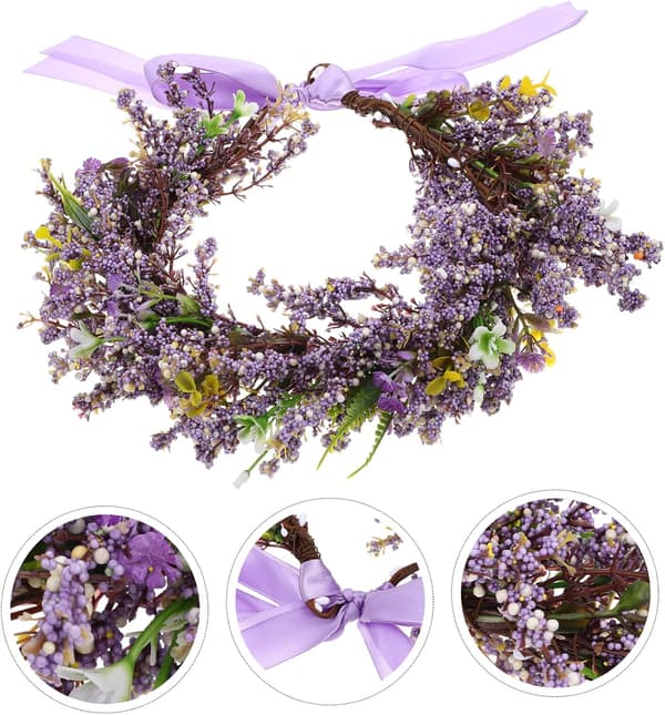 Elegant brudehodebånd Realistisk kunstig blomsterkrone Justerbar for kvinner til bryllup Brudekrans Hodeplagg
