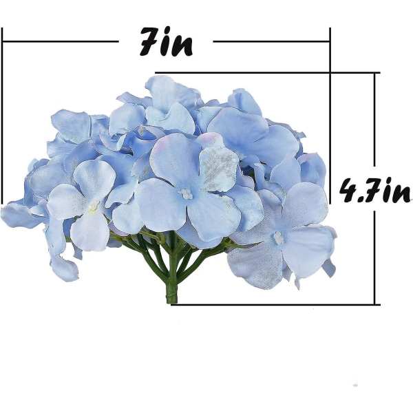 10 Pakke Hortensia Hoveder Kunstige Blomsterhoveder Til Hjemmebryllup Dekoration Blå Blue
