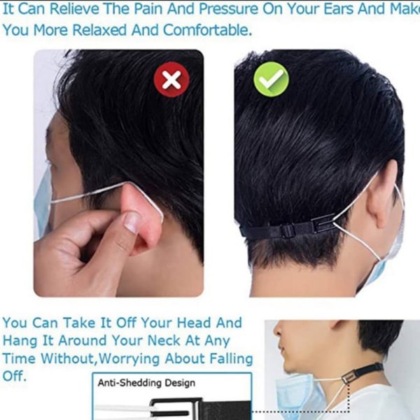 Maskremsförlängare, maskförlängningskrok, kan minska trycket och smärtan i örat (6 st)