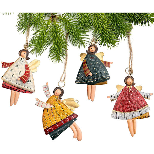 Jultomte-Dekorationer för Julgranen - Dansande Flygande Tennänglar (set om 12)