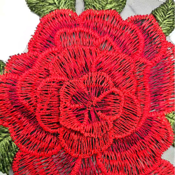 2 Par Embroderet Patches Rose Blomst Sy på Patch Applikation til DIY Tøj, Jeans, Syning - Jakker, Tøj, Tasker