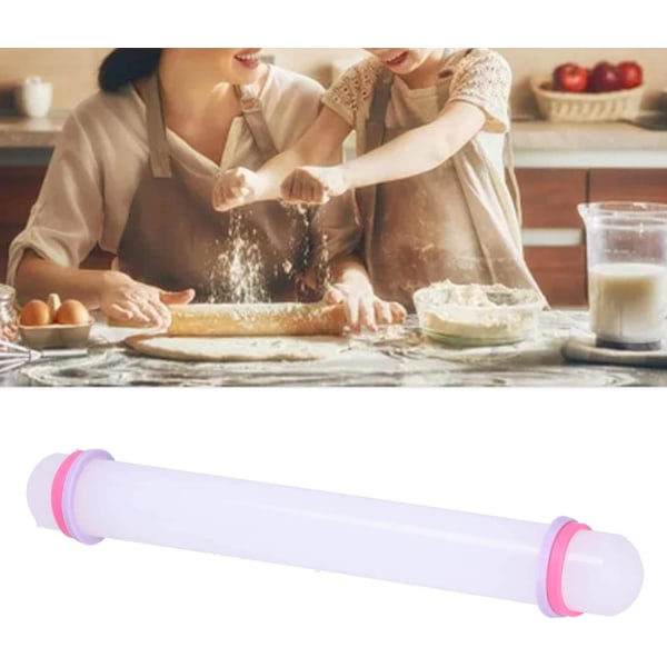 23cm Ikke-klebende kjevle Kjeks Kaker Deig Rulle Fondant DIY Baking Verktøy med Ringer for Pai Skorpe Fondant Kjeks Bakverk Glasur Leire