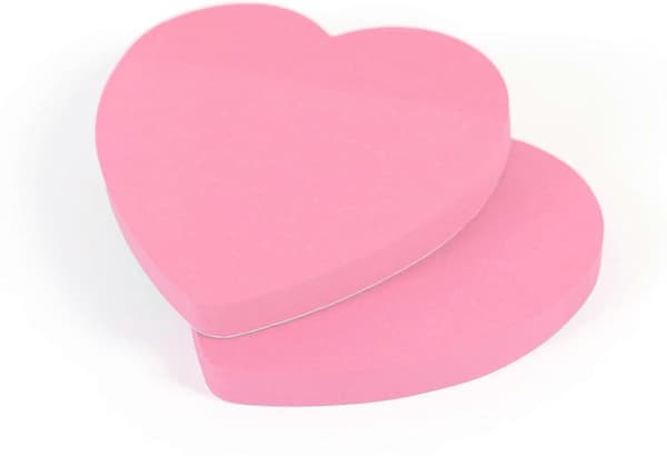 8-pakning hjerteformede post-it-lapper, lys rosa, 100 per ark, 3 \" x 3 \", flyttbare post-it-lapper