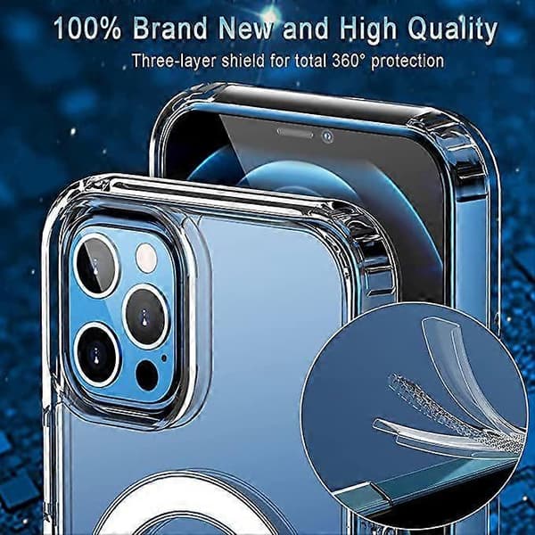 Magnetic Case, Compatible with MagSafe, Ultra-Thin Hard PC Case with Soft TPU Edges, Protective Case for iPhone 13 Pro, Red