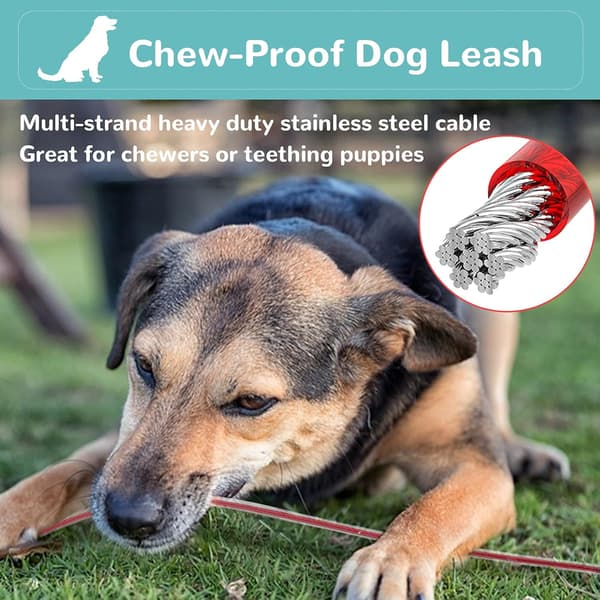 Dog Leash Tangle-Free Steel Dog Leash with Comfortable Handle