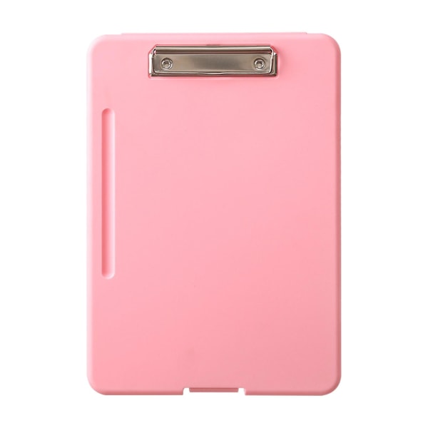 2 In 1 A4 File Box Plastic Folder Organizer ClipboardPink