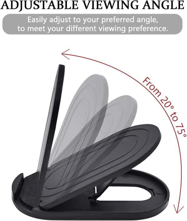 2-pack, Black and White Cell Phone Holder, Portable Foldable Desk Stand for Cell Phone, Adjustable Multi-Angle Universal Cradle Stands