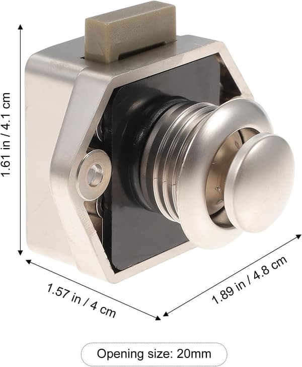 Keyless Push Button Lock for RVs, Cabinet Doors, and Drawers in Minimalist Style