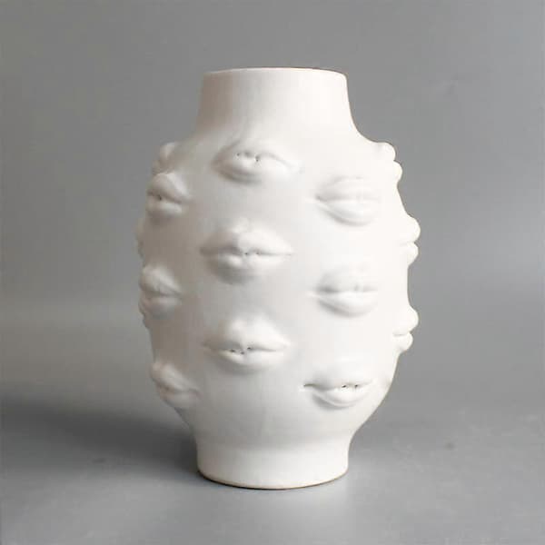 Keramisk Kropp Vase, Lepper Vase Borddekorasjon Moderne Gårdsdekor F_tfrf