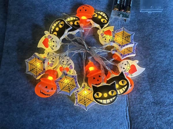 Halloween lyskæde, 3 meter 20 lamper batteridrevet græskar s