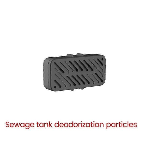 Odor-removing particles for drain tank - Odor elimination solution for vacuum cleaners and waste disposal systems