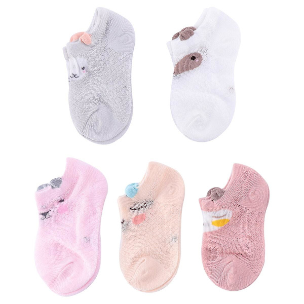 10 Par Barnstrumpor Halksäkra Strumpor Söta Baby Toddler Strumpor Spädbarnsstrumpor Spädbarns Ankelstrumpor Blandade Färger