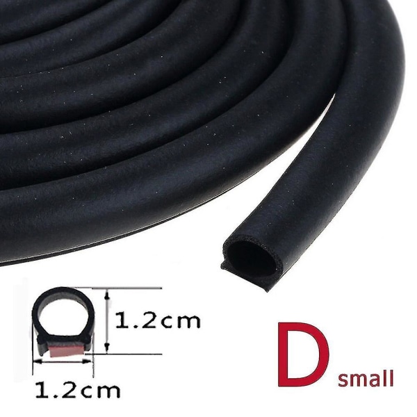 P Z D -muotoinen 2 metriä auton ovien tiivistysnauha EPDM-kumista Melunvaimennus Pölynkestävä Äänieristys Auton tiiviste Vahva 3M-liima Pieni D Small D