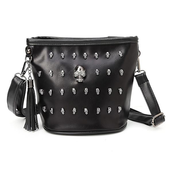 Mode Kvinna Skalle Punk Goth Tassel Messenger Axelväska Crossbody Handväska Multi