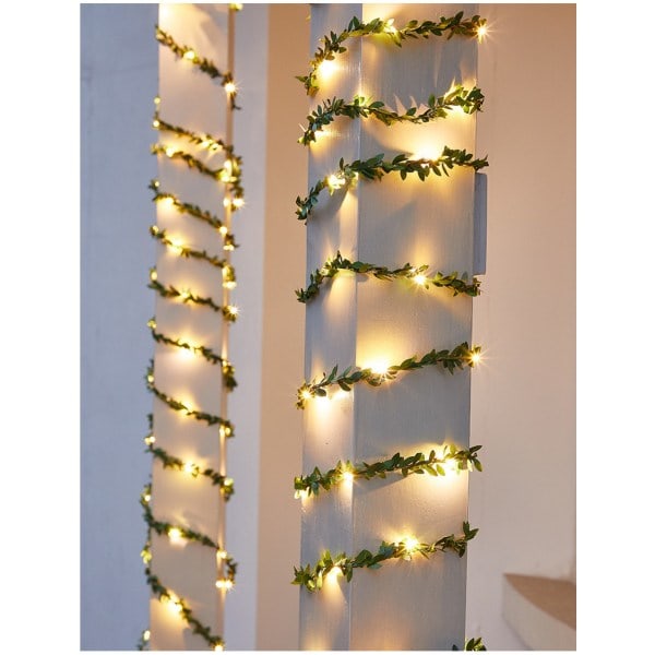 Solcellsdrivna utomhussträngljus med realistiska växter Strängljus LED dekorativ lampa för bröllop jul innergård dekor (10m100LED)