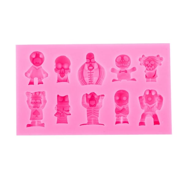 PinkHalloween Series Silikon Mjuk Matsäkerhet Form Lera Harts Keramik CandyRosa