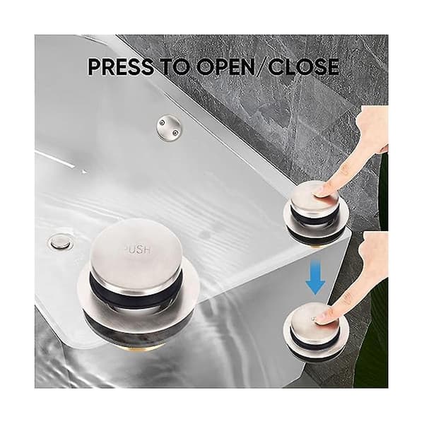 Odor-Resistant Bathtub Drain, Bathtub Stopper, Trim Kit with Double-Hole Overflow Plate, Threaded Bathtub Drain Replacement Kit (Silver)